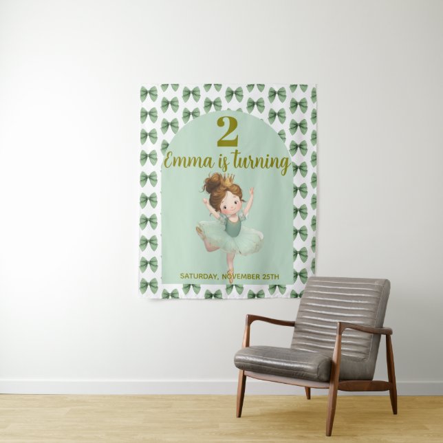 Mint Green Little Princess Ball Tapestry (In Situ)