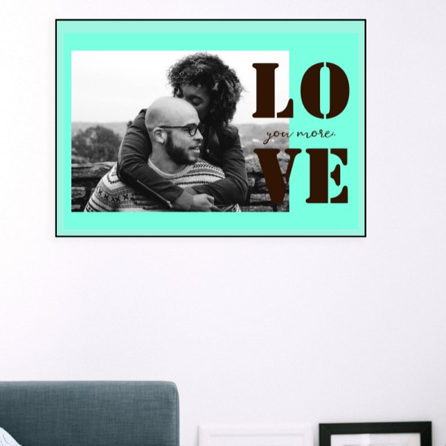 Mint Green Love You More valentines Day  Poster (Mint Green Love You More valentines Day Poster)