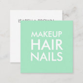 Mint green makeup artist / salon business card (Front/Back)
