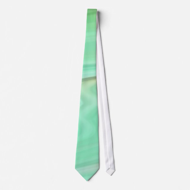 Mint Green Marble – Elegant Abstract Pattern  Neck Tie (Front)