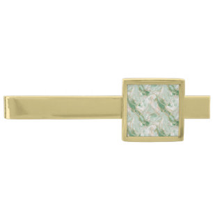 Mint Green Marble & Gold Finish Tie Bar