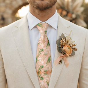 Mint Green Marble & Gold Neck Tie