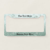 Mint Green Marble Ombre Custom Text glitter