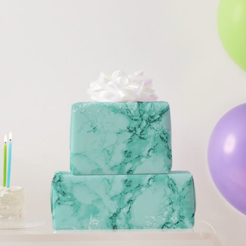 Mint Green Marble Texture Design Wrapping Paper