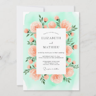 Mint Green Marvelous Spring Wedding Invitation
