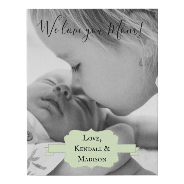 Mint Green Minimalist Photo Faux Canvas Print (Front)