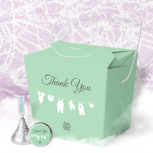 Mint Green Modern Gender Neutral Baby Shower Favor Boxes