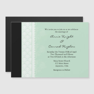 Mint Green Modern Magnetic Wedding Invitation