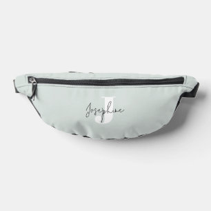 Mint Green Modern Minimalist Monogrammed Fanny Pack