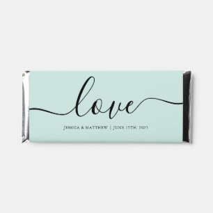 Mint Green Modern Script Wedding or Engagement Hershey Bar Favors