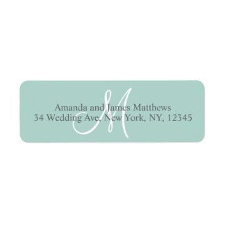 Mint Green Monogram for Weddings Label