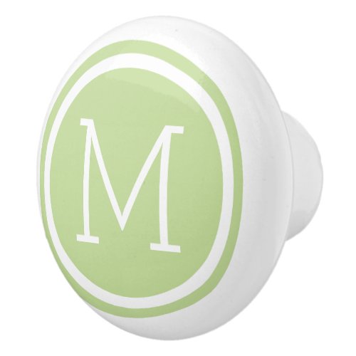 Mint Green Monogram Personalized Drawer Knob