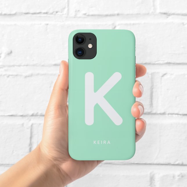 Mint Green Monogram Phone Case (Creator Uploaded)