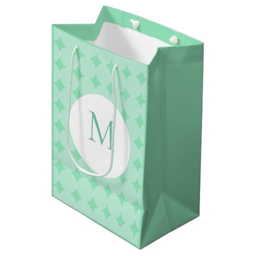 Mint Green Monogrammed Elegant Modern Template Medium Gift Bag