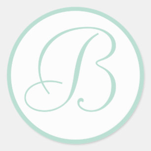 Mint Green Monogrammed Wedding Envelope Seals