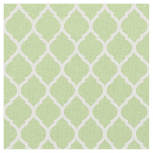 Mint Green Moroccan Quatrefoil Fabric