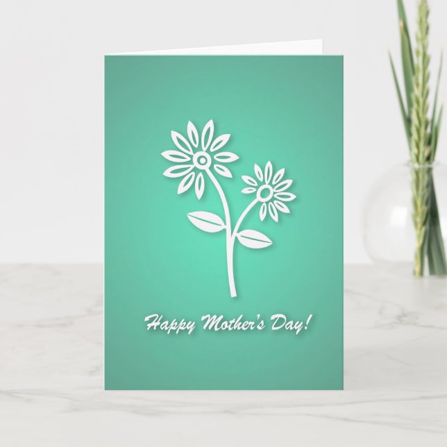 Mint Green Mothers Day Card (Front)