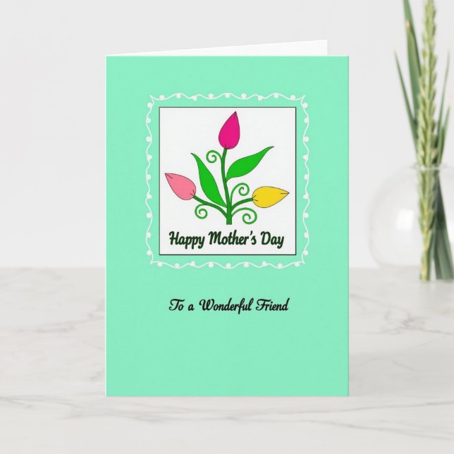 Mint Green Mothers Day Friend Card (Front)