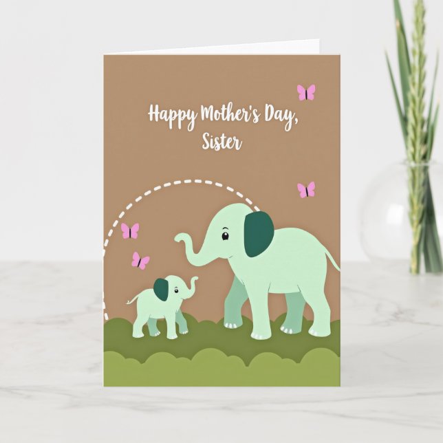 Mint Green Mothers Day Scene Card (Front)