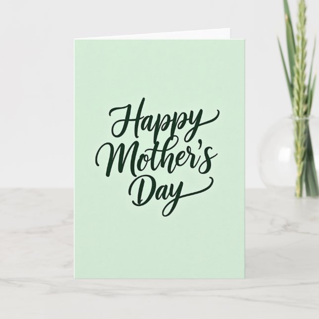 Mint Green Mothers Day Script Card (Front)