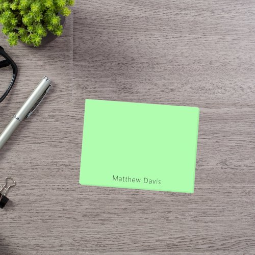 Mint green name post_it notes