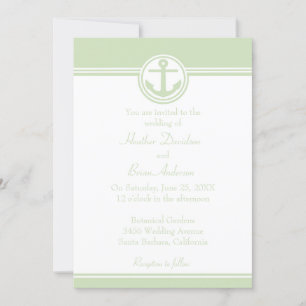 Mint Green Nautical Anchor Wedding Invitation