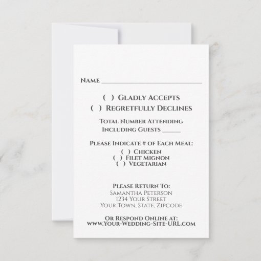 Mint Green & Navy Blue Elegant Calligraphy Wedding RSVP Card Zazzle