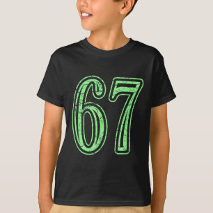 Mint Green Number 67 Distressed Sports Number Jers T-Shirt