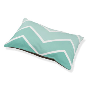 Mint Green Ombré Chevron Stripes Pattern Pet Bed