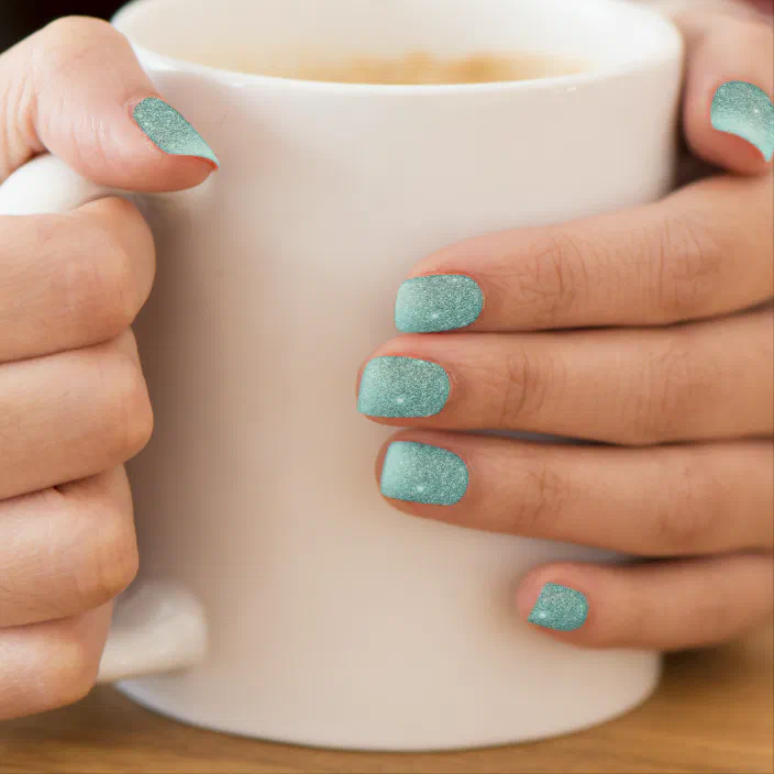 Mint Green Ombre Silver Glitter Sparkle Minx Nail Art Zazzle Com