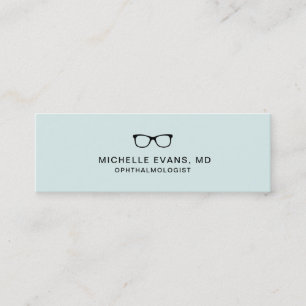 Mint Green Ophthalmologist Eyeglasses Logo Mini Business Card