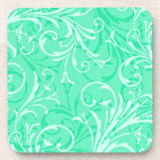 Mint Green Ornamental Coasters (Front)