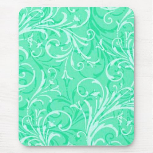 Mint Green Ornamental Mouse Pad