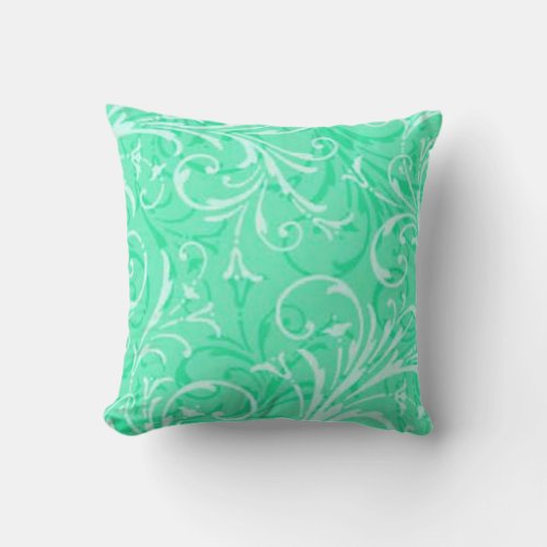 Mint Green Ornamental Reversible Pillow