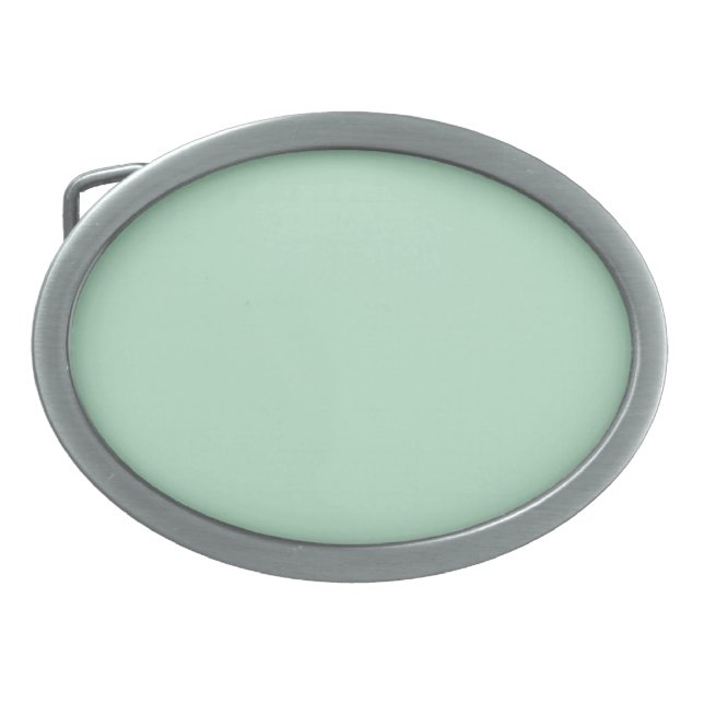 Mint Green Oval Metal Belt Buckle (Front)
