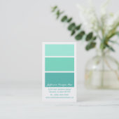 Mint Green Paint Chips Business Cards (Standing Front)