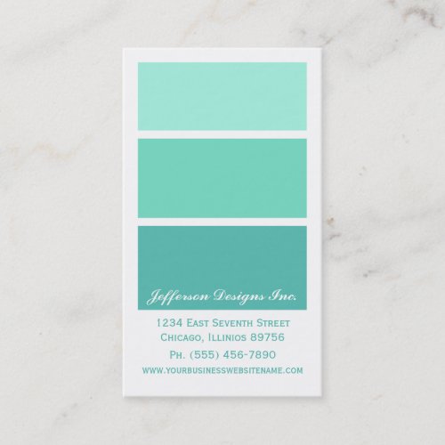 Mint Green Paint Chips Business Cards
