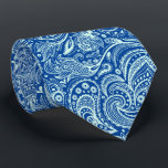 Mint-green paisley blue background neck tie<br><div class="desc">The elegant light mint-green vintage floral paisley pattern on a blue tones background.</div>