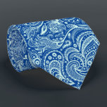 Mint-green paisley blue background neck tie<br><div class="desc">The elegant light mint-green vintage floral paisley pattern on a blue tones background.</div>