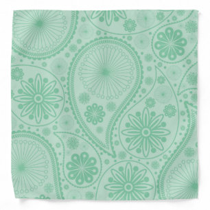 Mint green paisley pattern bandana