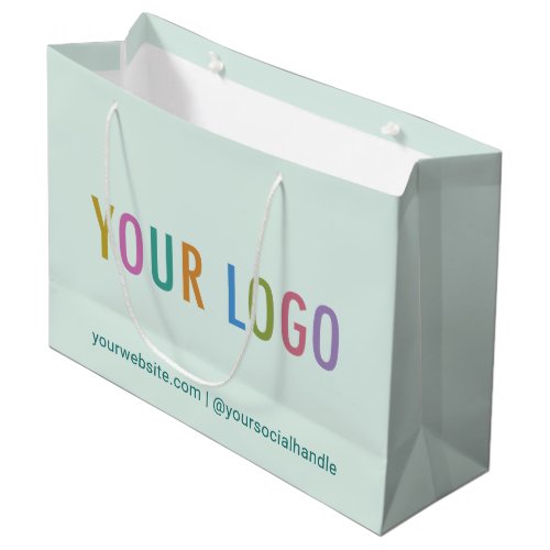 Mint Green Paper Gift Bag Custom Logo Personalized