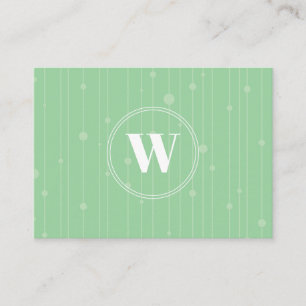 Mint green pastel color modern monogram design business card