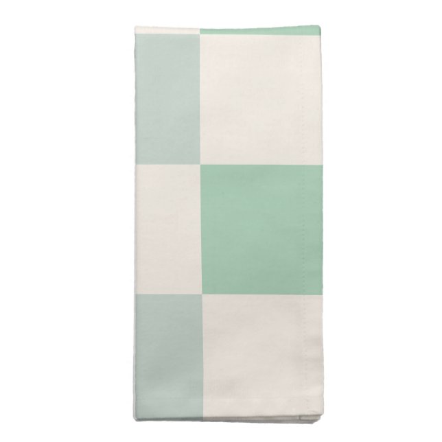 Mint Green Patchwork Cloth Wedding Napkins (Folded)
