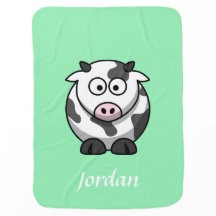 Mint Green Personalized Cow Blanket