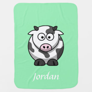 Mint Green Personalized Cow Blanket