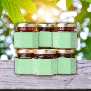 Mint Green Personalized Monogram Wedding Honey Jar Favors