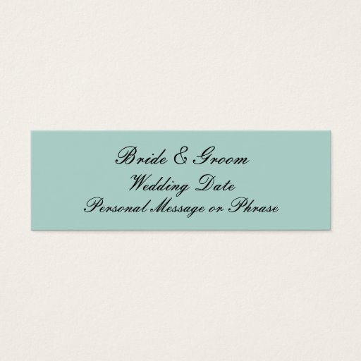 Customizable Mint Green Personalized Wedding Favor Tag Template Business Cards
