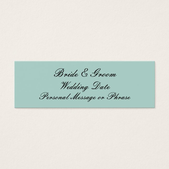 Mint Green Personalized Wedding Favor Tag Template (Front)