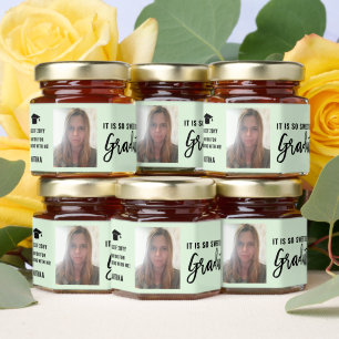 Mint Green Photo Graduation Thank you Honey Jar Favors