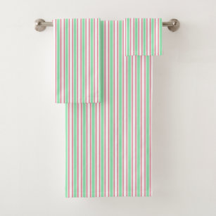 Bath Towel (Pink Green Candy Stripe) – The Yo! Store